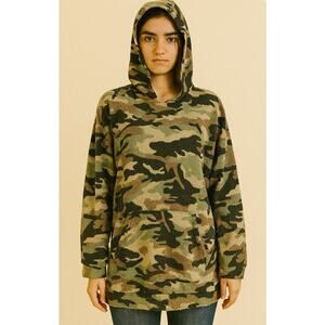 Lush Brand sweatshirt hoodie Camo print kangaroo pocket oversized SZ SM